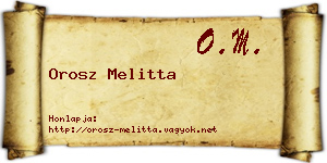 Orosz Melitta névjegykártya